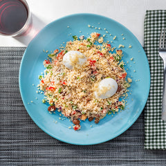 Ensalada de cuscús con manzana y huevo