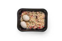 Ensalada de cuscús con manzana y huevo