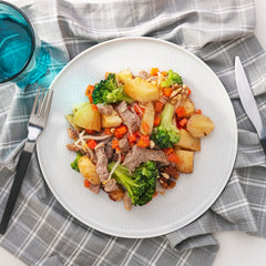 Magro de cerdo con patata y brocoli